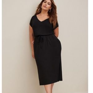 Torrid Black Midi Super Soft Dolman Sleeve Dress 3X